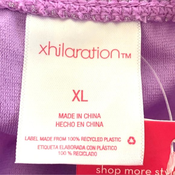 Xhilaration Juniors' Metallic Ribbed Cheeky String Bikini Bottom Purple XS S XL - Picture 7 of 10